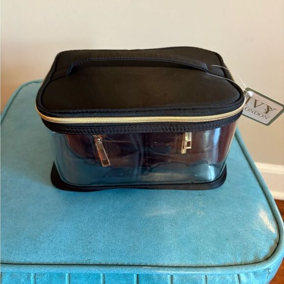 Handbags - Ivy London Black and Gold Cosmetic Bag